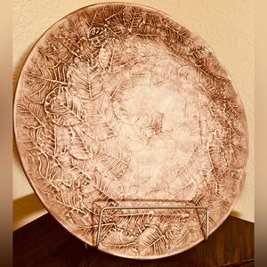 Italian plate raised leaf design fall autumn Thanksgiving serving platter